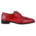 thumbnail image 5 of LIBERTYZENO Mens Classic Leather Formal Oxford Shoes, Red, 5 of 7