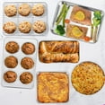 thumbnail image 5 of 6-Piece Small Toaster Oven Pan Set, Stainless Steel Bakeware Set, Toaster Oven Tray with Rack, Square/Round Cake Pan, Loaf Pan & Muffin Pan, Non Toxic & Easy Clean, 5 of 7