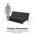 DHP Sola Storage Futon with Storage Drawers, Gray Microfiber