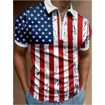 Men’s American Flag Polo Patriotic Shirt 4th of July USA Flag T-Shirt Independence Day Shirts Patriotic Tees Top Golf Tee Multicolor XL