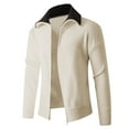 thumbnail image 4 of Ceisia Men's Slim-Fit Color-Blocked Zipper Knit Cardigan Multi-Solid for Spring Gift, 4 of 9