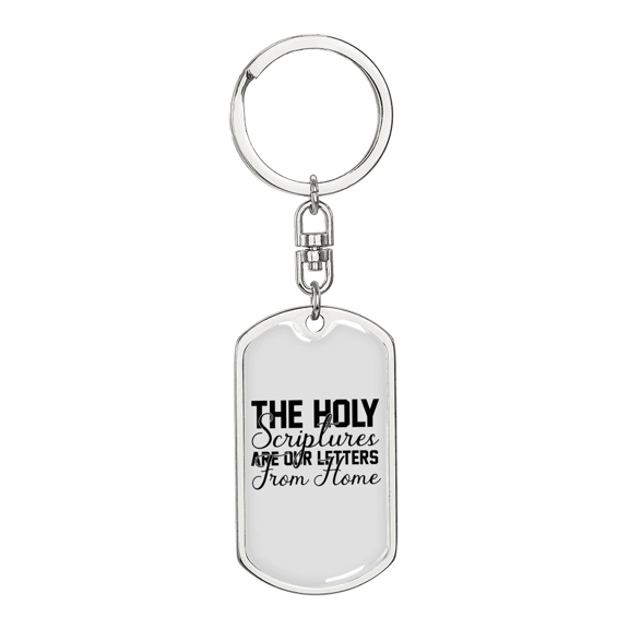 The Holy Scriptures Stainless Steel or 18k Gold Premium Swivel Dog Tag Keychain