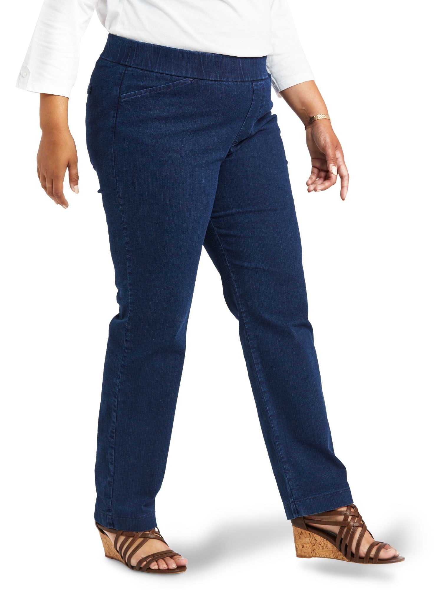 Chic Women's Plus Size Easy Fit Elastic Waist Pull On Pant - Walmart.com