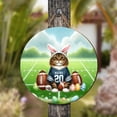 thumbnail image 4 of Happy Easter Hello Spring Maine Coon Playing Football Round Wood Sign Cat Lover Kitten Owner Gifts Hanging Wall Home Decor - 13003, 4 of 5