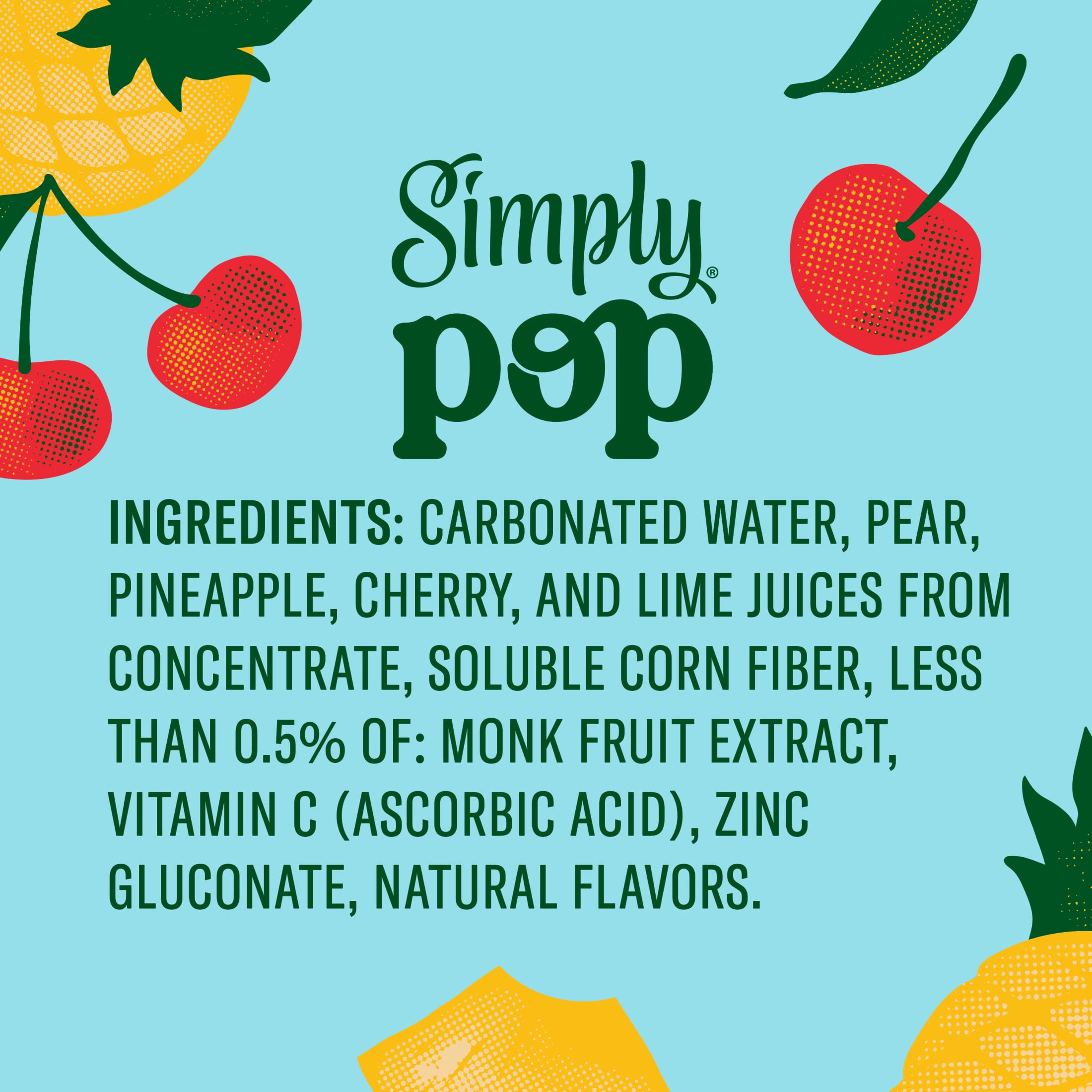 Simply Pop Prebiotic Soda Fruit Punch Drink, 12 oz. can