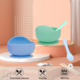 thumbnail image 3 of Paquete de 2 tazones para bebés, tazón de comida de silicona para niños y niños pequeños con base de súper succión mejorada, 3 of 4