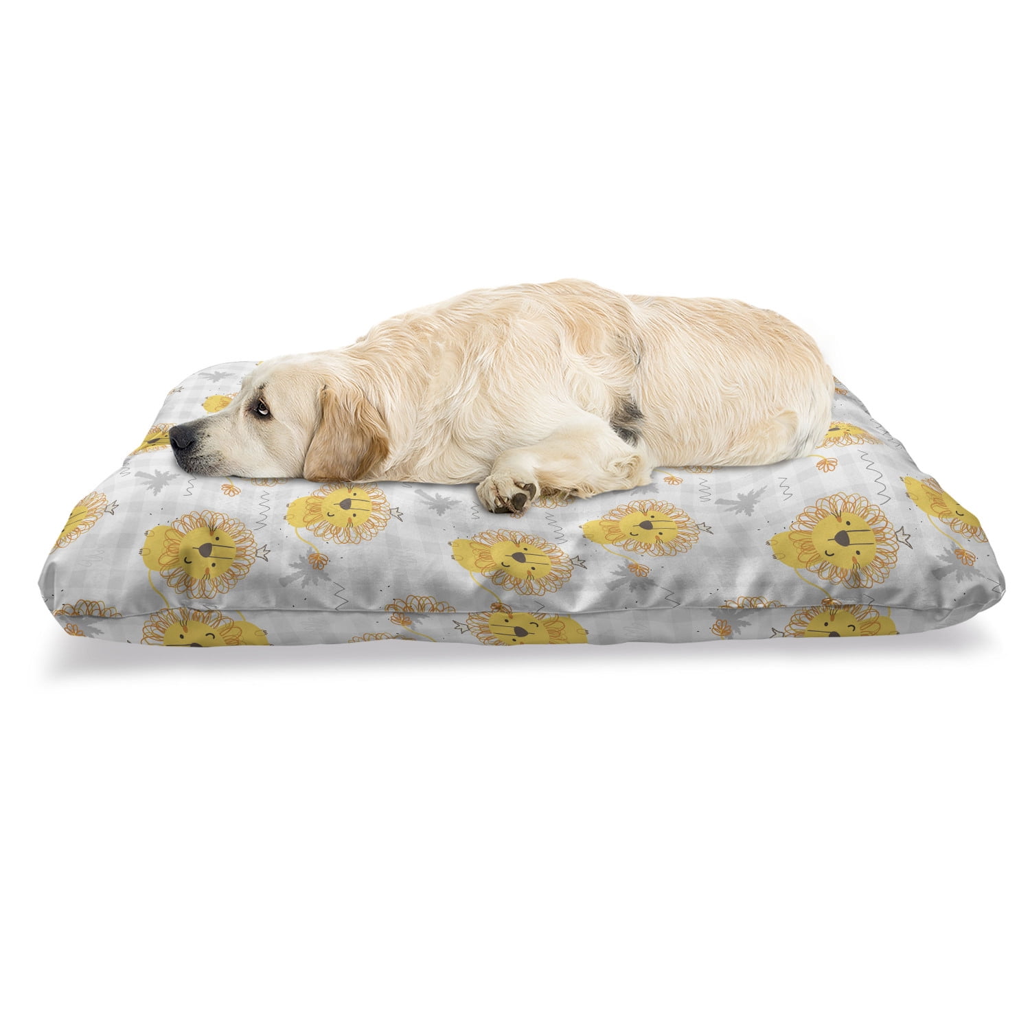 Cartoon Pet Bed Little Lion King With Tiny Crown Tropic Tree Silhouettes Happy Animal Chew Resistant Pad For Dogs And Cats Cushion Removable Cover 24 X 39 Multicolor By Ambesonne Cartoon Pet Bed Little Lion King With, King Size Bed With Dog Bed Insert