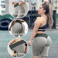 thumbnail image 6 of Women Butt Lift Workout Shorts Textured High Waist Scrunch Booty Yoga Shorts Control Leggings, 6 of 7