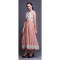 thumbnail image 3 of Bimba Peach Ikat Anarkali Dress Mandarin Collar Sleeveless Kurtis for Women Print Maxi Dress XX-Large, 3 of 6