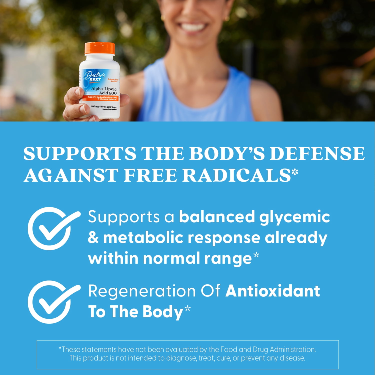 Doctor's Best Alpha-Lipoic Acid 600, Supports Antioxidant Function & Glycemic Balance, 600mg, 180 Veggie Caps