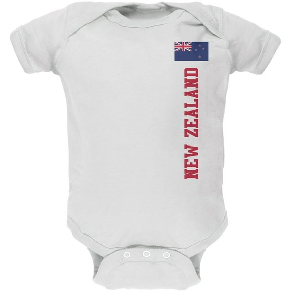 World Cup New Zealand White Soft Baby One Piece - 0-3 months