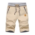 thumbnail image 1 of Pantalones cortos para hombre, estilo casual, clásico, con cordón, pantalones cortos de playa de verano con cintura elástica y bolsillos, 1 of 5