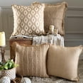 thumbnail image 5 of Throw Pillow Case, Decorative Beige 12"x12" (30x30 cm) Throw Pillow Covers, Jute Jute Lace & Moroccan Throw Pillows For Sofa, Solid Color Pattern Contemporary Style - Jute appeal, 5 of 11