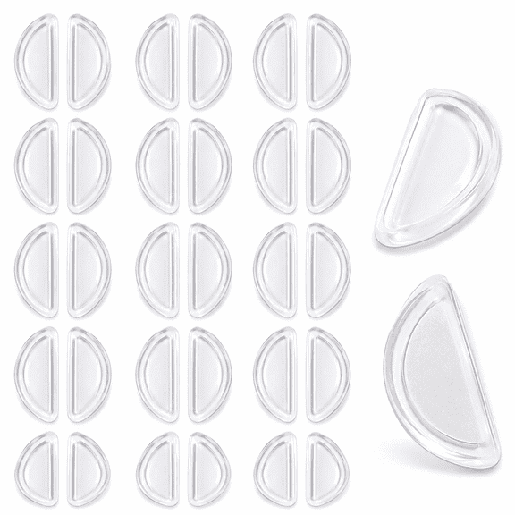 Kawihcie Non-Slip Adhesive Silicone Nose Pads, White, 15 Pair