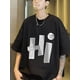 thumbnail image 1 of Camiseta de verano lavable a máquina. Camiseta de algodón para hombre con estampado de letras. Camiseta informal de manga corta holgada para verano. Lavable a máquina., 1 of 6