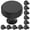 Blcak, variant on Adifare 10Pcs Drawer Knob Set Round Knurled Dresser Knob 1.2inch Aluminum Alloy Nickel Kitchen Knob Pull Fashion Single Hole Furniture Knob Handle with Screws for Furniture Drawer Dresser Cabinet