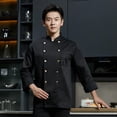 thumbnail image 4 of Long Length Sleeve Autumn Jacket Workwear for Waiter XXXL XXXL Size Black, 4 of 8