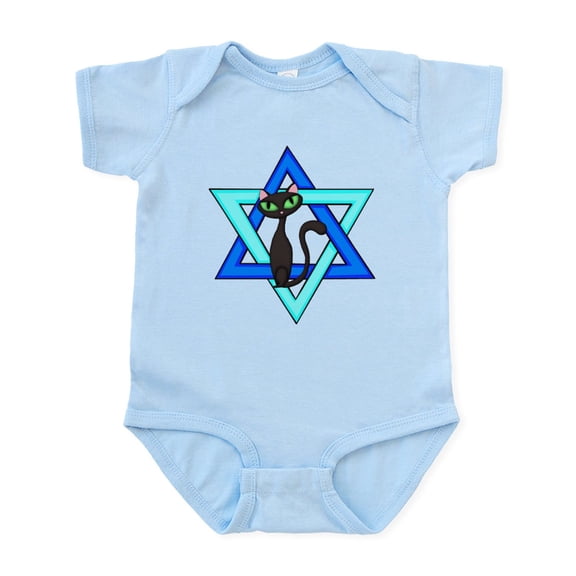 CafePress - Jewish Cat Stars Infant Bodysuit - Baby Light Bodysuit, Size Newborn - 24 Months
