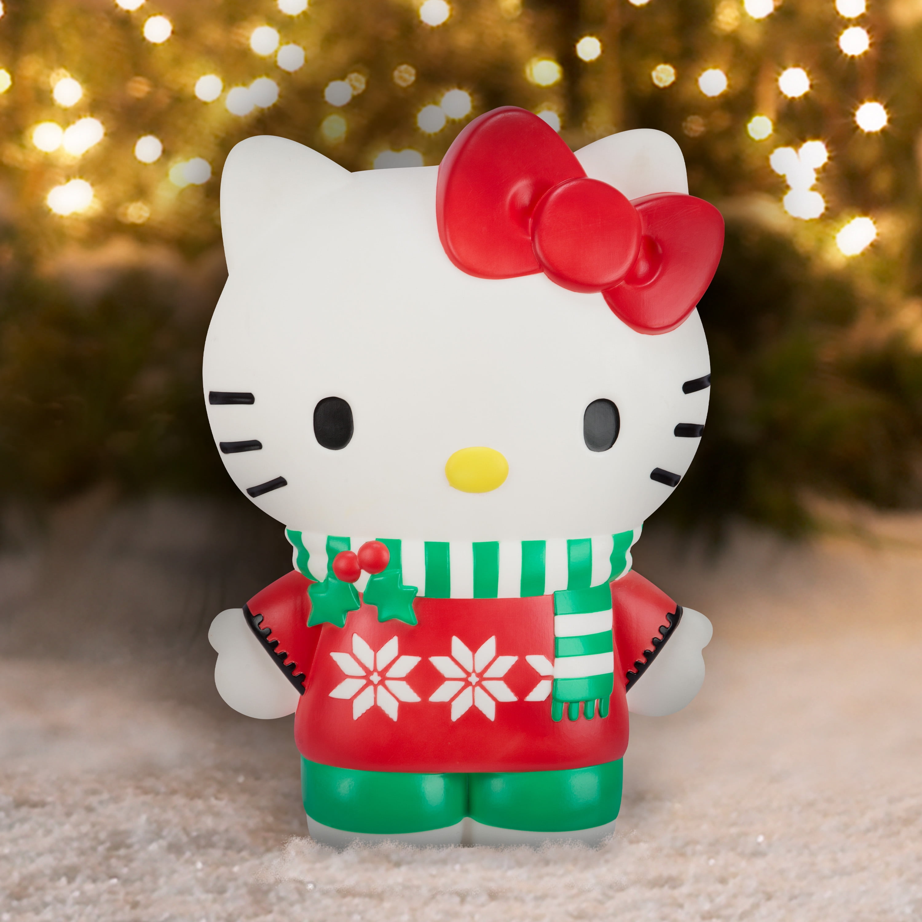 26in Christmas Blow Mold Decor Hello Kitty in Sweater Christmas