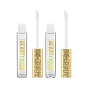 Kleancolor Glaze Craze Hi-Shine Lip Gloss Clear Girls Womens Lip Moisturizer 2PC Set