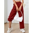 thumbnail image 2 of Chiclily Women Wide Leg Pants Lightweight Quick Dry Cargo Sweatpants with 4 Pockets, Red XL, 2 of 7