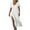 White, variant on ameIAEA Womens Summer Cotton Linen Long Dress Short Sleeve V Neck Slit Beach Maxi Dresses