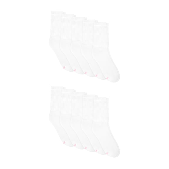 Hanes Womens CottonSoft Crew Socks, 10-Pack, Size 4-10