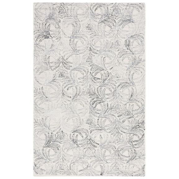 SAFAVIEH Martha Stewart Jardin Floral Area Rug, Ivory/Grey, 3' x 5'
