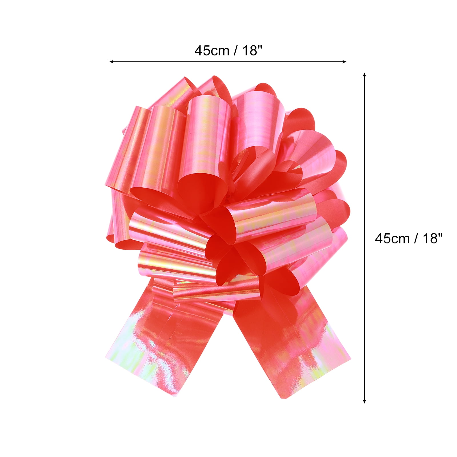 Uxcell Metallic Large Big Pull Bow Gift Wrapping Bows Ribbon for Wedding Car Baskets Presents Colorful Red 18 inch