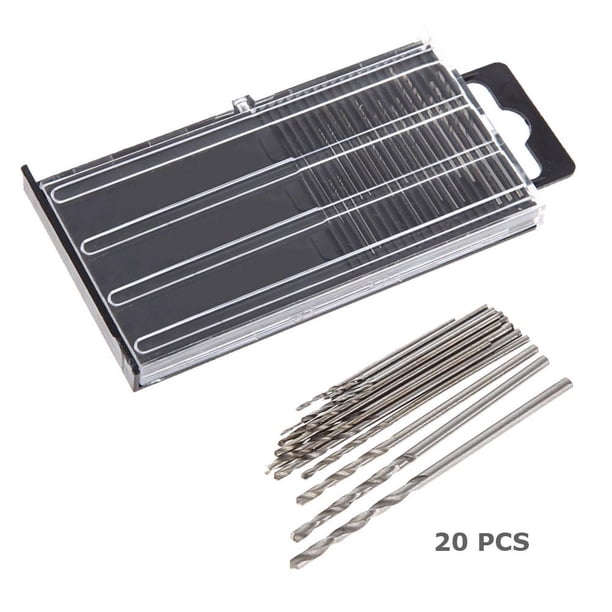 20 unids/set brocas de barrena 0,3-1,6mm broca helicoidal para goma de plástico de madera dura