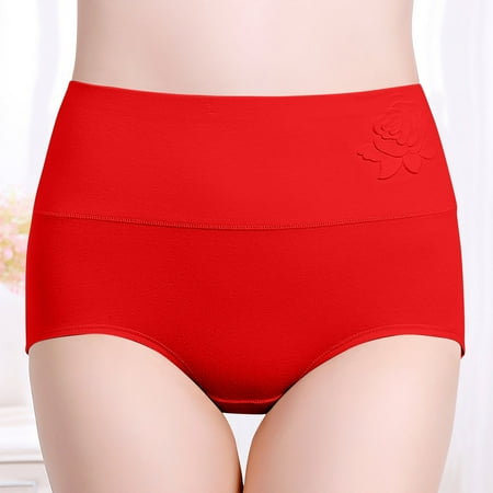 APEXFWDT 4 Pack Womens Underwear Bikini Panties Soft Hipster Panty Ladies Stretch Full Cover Briefs for Women Comfy Briefs Underpants XXL Red