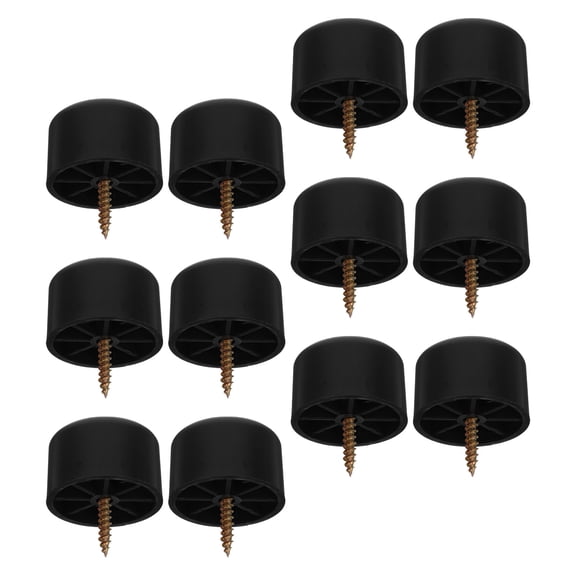 Nicehomfit Plastic Sofa Legs Black Round for Furniture Reliable Strength 12Pcs