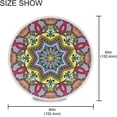 thumbnail image 4 of Coolnut 60" Floral Geometric Mandala Ornament Round Tablecloth, Table Cover Water Resistant Spill Proof Large Table Cover for Indoor & Outdoor Family Gathering Dinner, Hotel, BBQ, 4 of 7