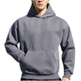 thumbnail image 2 of Sudadera con capucha para hombre, traje de entrenamiento deportivo e informal, color sólido, manga larga, blusa de poliéster, 2 of 4
