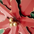 thumbnail image 4 of Northlight 16.25" Large Red and Green Metal Poinsettia Christmas Wall Hanging, 4 of 5