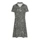 thumbnail image 5 of Vestido Corto de Manga Larga para Mujeres Brillante Impresión Cuello en V Suelto Cómodo, Vestido de Moda de Malla para Fiesta Y Ocasional, 5 of 7