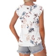 thumbnail image 5 of TARAINYA Women Cap Sleeve V Neck T-Shirt Loose Fit Casual Summer Tank Top, 5 of 8
