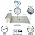 thumbnail image 4 of Tile Redi P3048L-RB30-KIT Douche et Banc avec Drain Gauche - Base de Douche Simple, Banc, Drain PVC 2 Pouces, et Assiette Incluse, Largeur 60 Pouces x Profondeur 30 Pouces, 4 of 4