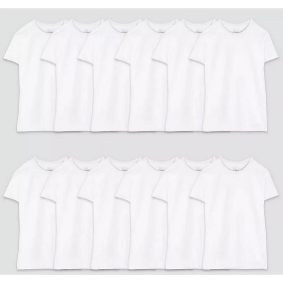 Fruit of the Loom Men's 12pk Crew Neck Short Sleeve T-Shirt - White XL