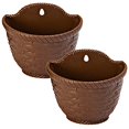 thumbnail image 1 of 2pcs Wall Hanging Planter Woven Flower Basket Fence Hanging Pot for Indoors Outdoors Railing Fence Balcony Garden Home Decoration Size L, 1 of 5