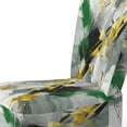 thumbnail image 4 of Designart "Abstracted Perspectives in Yellow and Green II" Yellow Abstract Upholstered Accent Chair - Modern Arm Chair For Living Room, 4 of 7