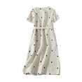thumbnail image 4 of CHOK Robes Printemps Été pour Femmes 2024 Manches Longues Coton Lin Robe Longue Décontractée Confortable Ceinture Fluide, 4 of 7