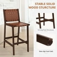 thumbnail image 6 of Dycanpo 26” Bar Stools Set of 4, Faux Leather Woven for Home Kitchen, Dark Brown, 6 of 7