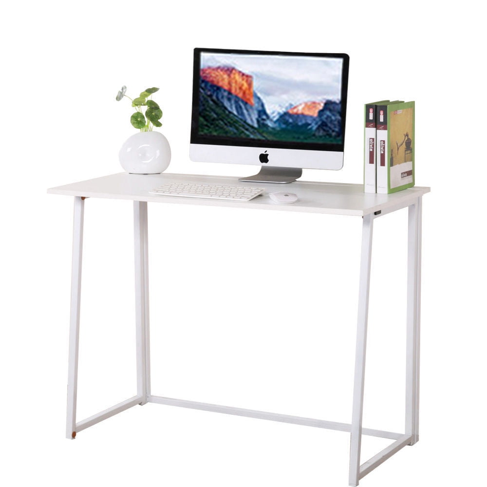 Zimtown Portable Folding Laptop Computer Desk Home Office Study Work Table Furniture White