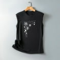 thumbnail image 3 of Wycnly Womens Tank Tops Casual Lightweight Breathable Loose Fit Pullover Vest Tees Tops Summer Trendy Dandelion Print Round Neck Sleeveless Shirts Blouse Black s, 3 of 3