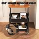 thumbnail image 5 of Carrito con ruedas y mesa auxiliar | Mesa auxiliar móvil para sofá con estantes de malla y almacenamiento abierto | Mesita de noche estrecha para sala de estar, dormitorio u oficina en casa, 5 of 6
