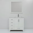 thumbnail image 4 of Lexora Home Jacques 36" Carrara Marble Top Single Vanity in White, 4 of 9