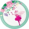 Floral Fairy Sparkle 6 7/8" Dia. Paper Luncheon Plates,Pack of 8,2 Packs