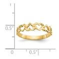 thumbnail image 3 of Solid 14k Yellow Gold Heart Ring Band Size 7.5, 3 of 6
