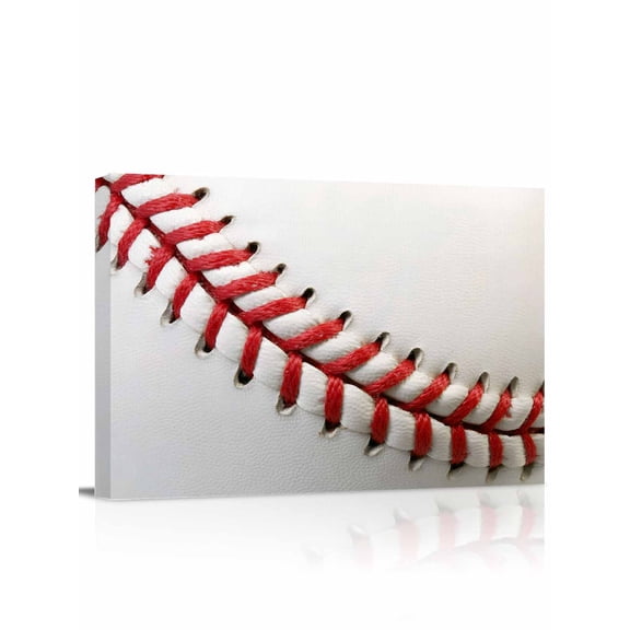 Baseball Wall Art for Living Room,Canvas Picture Wall Decor for Bathroom Bedroom,Red White Texture Sports Ball Minimalist Painting Artwork for Office Kitchen Hallway Dining Room Home Decor 12"x16"